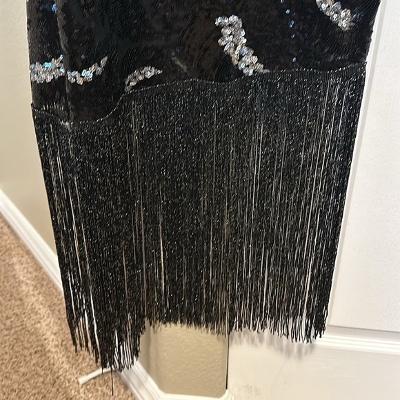 La Revue Nègre Feather Sequins Evening Gown, Flapper 1920’s inspired - Picture 6 of 12